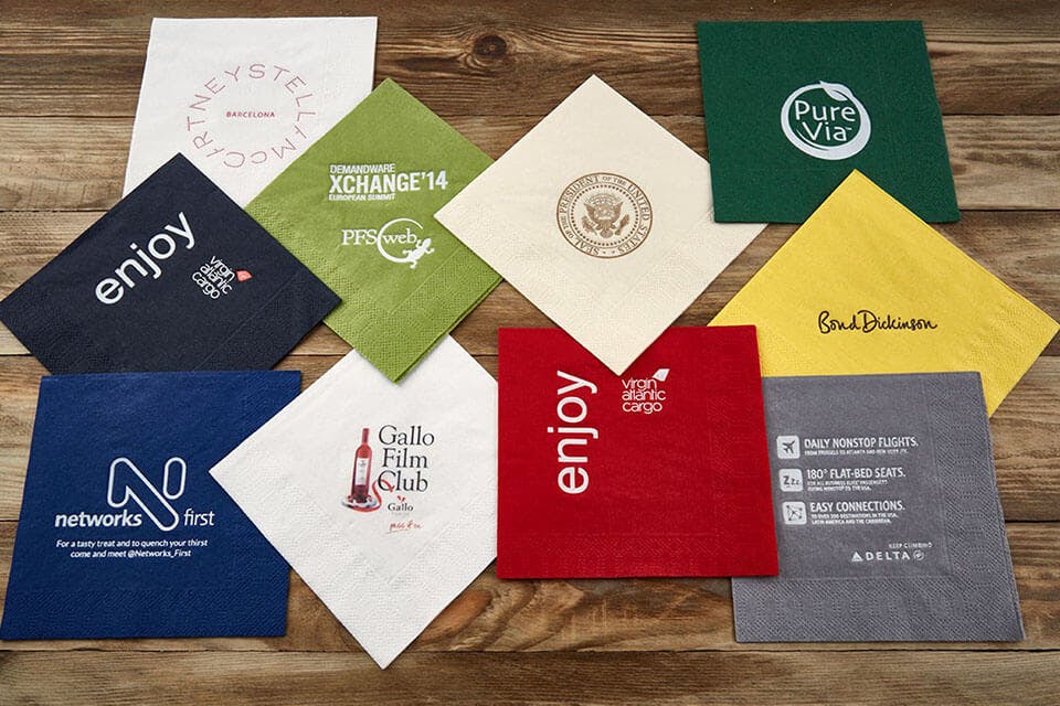 OOH advertising with napkins at bars or restaurants