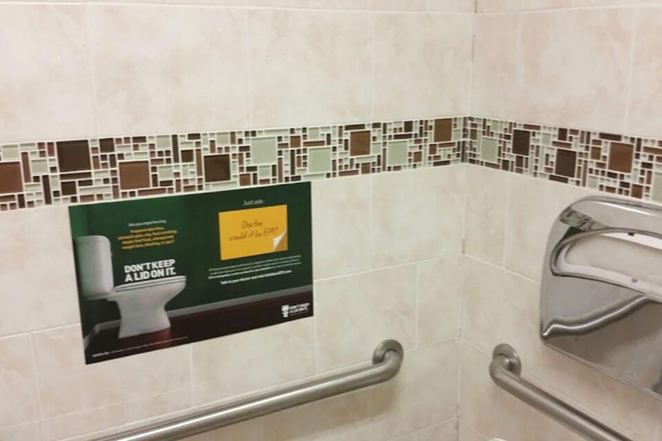 restroom signage advertising in doctors offices